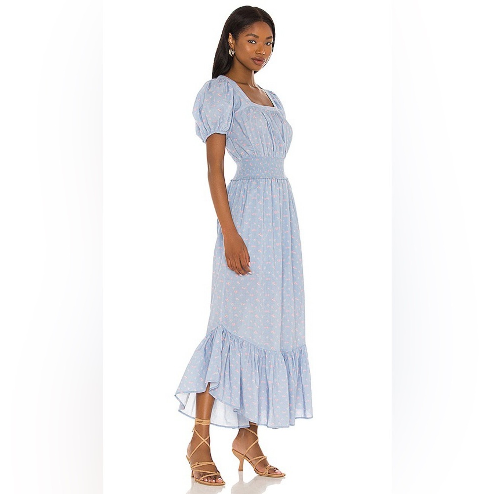 LoveShackFancy X REVOLVE Begonia Dress in Baby Blue XS NWT